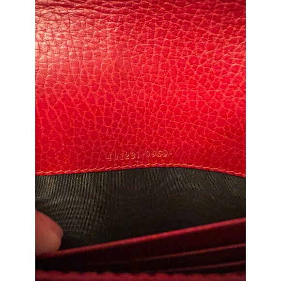 Gucci Dionysus Red Leather Crossbody Wallet With Chain Strap & Snake Buckle Deta - Picture 14 of 14